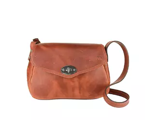 Женская кожаная сумка Трапеция светло-коричневая винтажная