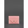 Женский кожаный кард-кейс 3.0 (Гармошка) Розовый с мандалой