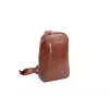 Мужская кожаная сумка Chest bag светло-коричневая
