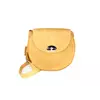 Женская кожаная сумка Круглая желтая винтажная