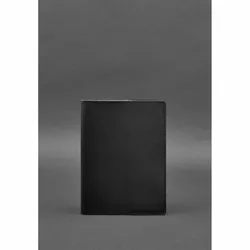 Кожаная обложка для блокнота 6.0 (софт-бук) черная Краст