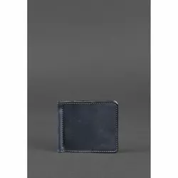 Мужское кожаное портмоне синее 1.0 зажим для денег