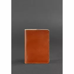 Кожаная обложка для паспорта 1.3 светло-коричневая