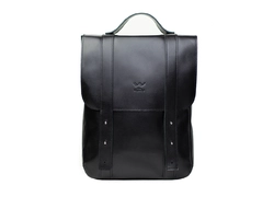Шкіряний рюкзак 15" чорний