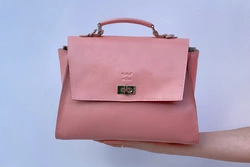 Жіноча шкіряна сумка Classic рожева