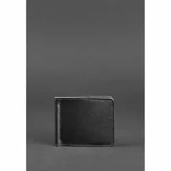 Мужское кожаное портмоне черное Краст 1.0 зажим для денег