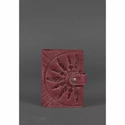 Женская кожаная обложка для паспорта 3.0 Инди бордовая
