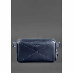 Кожаная поясная сумка Dropbag Maxi темно-синяя
