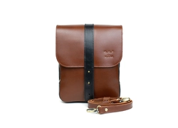 Чоловіча шкіряна сумка Mini Bag коричнево-чорна