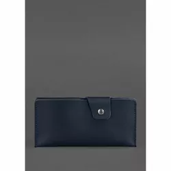 Кожаное портмоне-купюрник 8.0 темно-синее