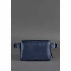 Кожаная поясная сумка Dropbag Mini темно-синяя