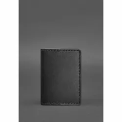 Кожаная обложка для паспорта 1.3 черная Краст