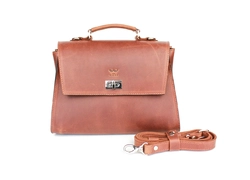 Женская кожаная сумка Classic светло-коричневая винтажная