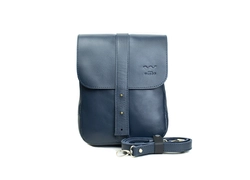 Мужская кожаная сумка Mini Bag синяя