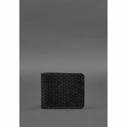 Мужское кожаное портмоне 4.1 (4 кармана) черное Карбон