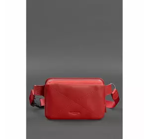 Кожаная женская поясная сумка Dropbag Mini красная