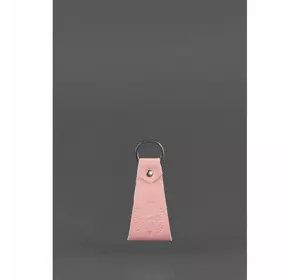 Кожаный розовый брелок-петля