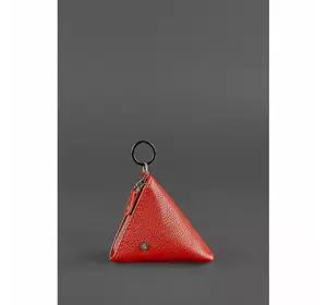 Женская кожаная монетница 2.0 Пирамида красная