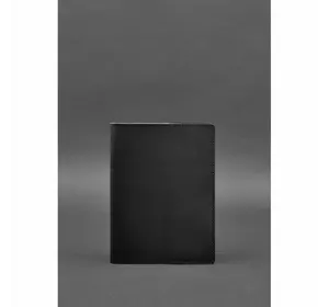 Кожаная обложка для блокнота 6.0 (софт-бук) черная Краст