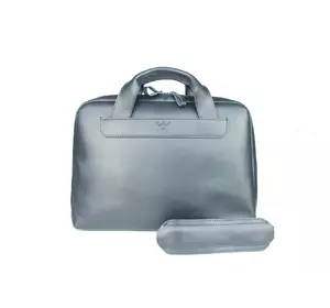 Шкіряна ділова сумка Attache Briefcase синій