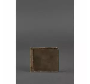 Мужское кожаное портмоне темно-коричневое 1.0 зажим для денег
