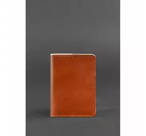 Кожаная обложка для паспорта 1.3 светло-коричневая