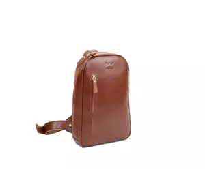 Мужская кожаная сумка Chest bag светло-коричневая