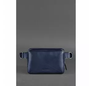 Кожаная поясная сумка Dropbag Mini темно-синяя