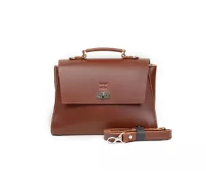Женская кожаная сумка Classic светло-коричневая