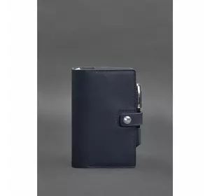 Кожаный блокнот (Софт-бук) 4.0 темно-синий Краст