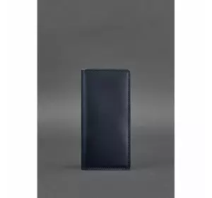 Кожаное портмоне-купюрник 11.0 темно-синее Краст