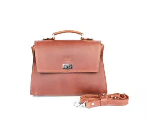 Женская кожаная сумка Classic светло-коричневая винтажная