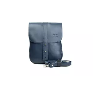 Мужская кожаная сумка Mini Bag синяя
