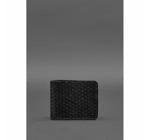 Мужское кожаное портмоне 4.1 (4 кармана) черное Карбон