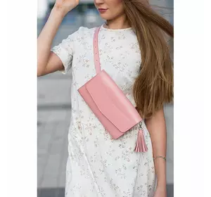 Кожаная женская сумка Элис розовая